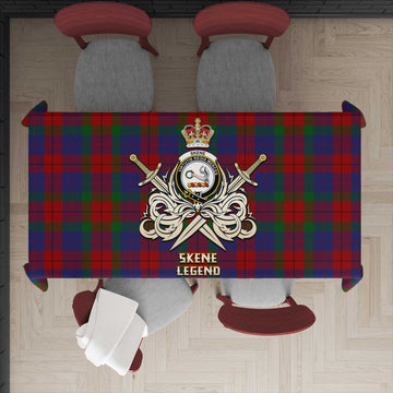 Skene of Cromar Tartan Tablecloth with Clan Crest and the Golden Sword of Courageous Legacy