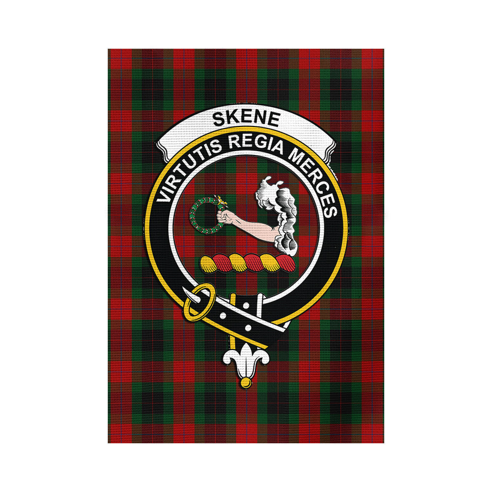 skene-of-cromar-black-tartan-flag-with-family-crest