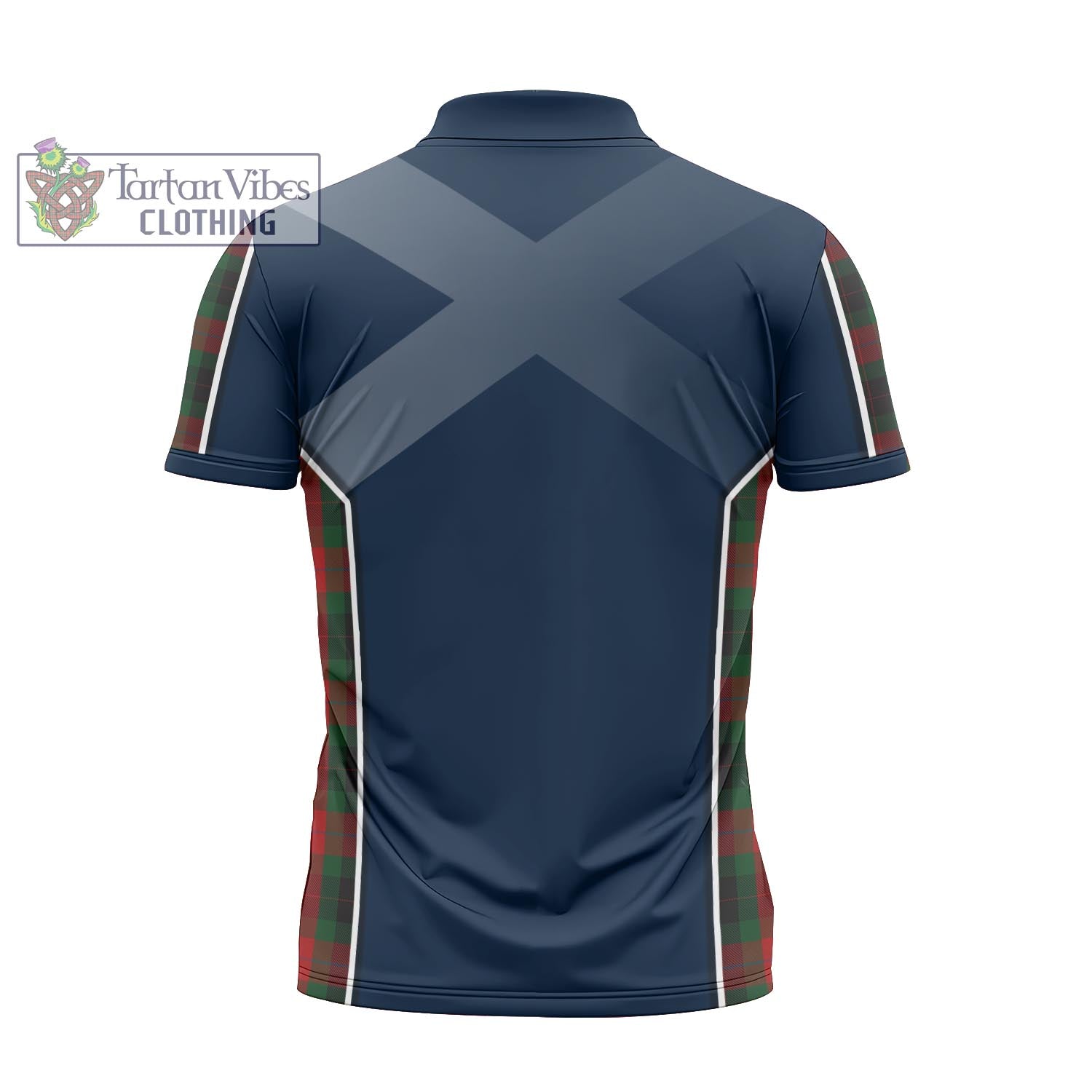 Tartan Vibes Clothing Skene of Cromar Black Tartan Zipper Polo Shirt with Family Crest and Scottish Thistle Vibes Sport Style