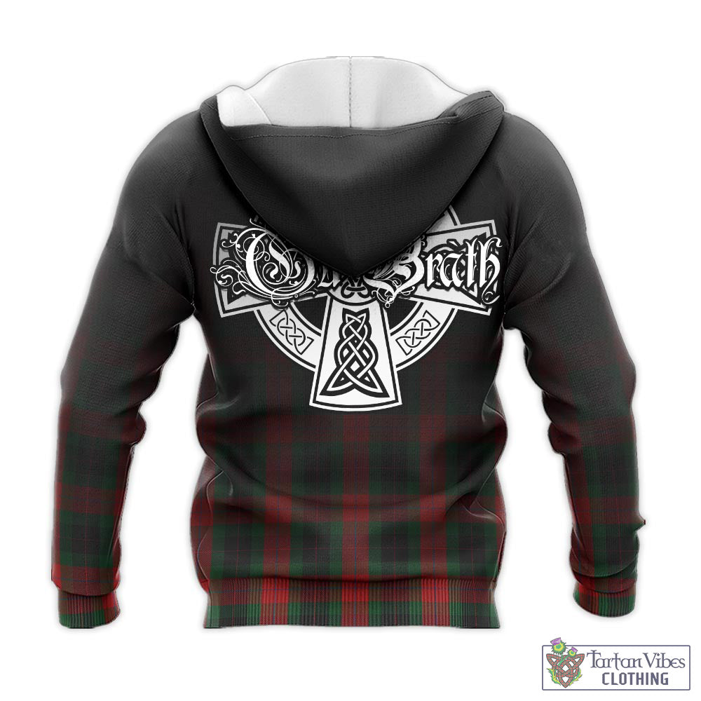Tartan Vibes Clothing Skene of Cromar Black Tartan Knitted Hoodie Featuring Alba Gu Brath Family Crest Celtic Inspired