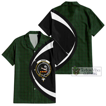 Skene or Tribe of Mar Tartan Hawaiian Shirt with Family Crest Circle Style
