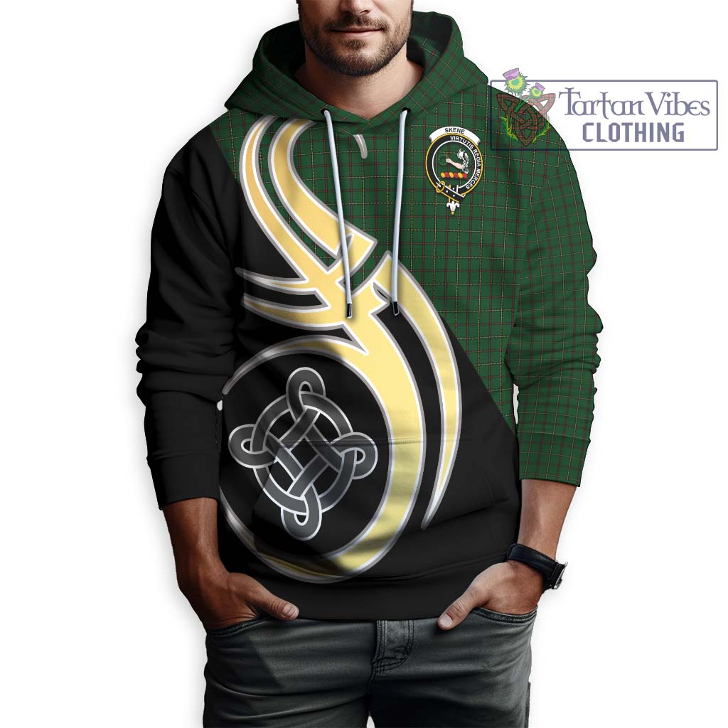 Skene or Tribe of Mar Tartan Hoodie with Family Crest and Celtic Symbol Style Zip Hoodie - Tartan Vibes Clothing