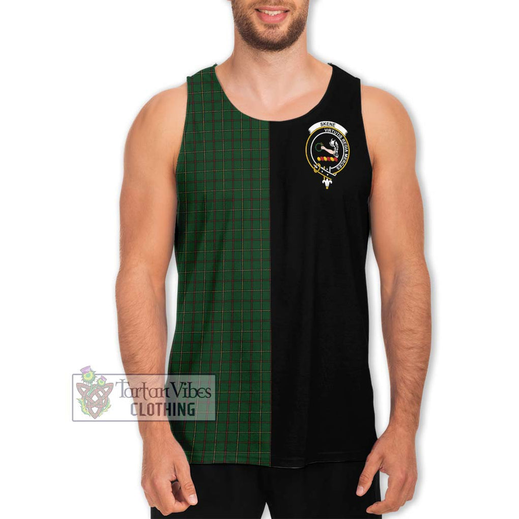 Skene or Tribe of Mar Tartan Men's Tank Top with Family Crest and Half Of Me Style Men - Tartanvibesclothing Shop
