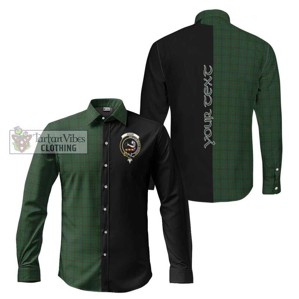 Skene or Tribe of Mar Tartan Long Sleeve Button Shirt with Family Crest and Half Of Me Style Men's Shirt S - Tartanvibesclothing Shop