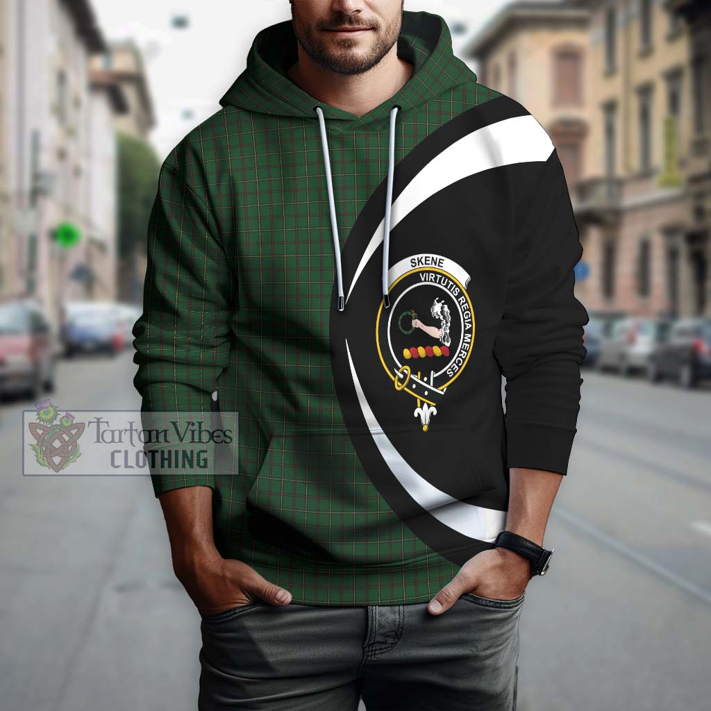 Skene or Tribe of Mar Tartan Hoodie with Family Crest Circle Style Zip Hoodie - Tartan Vibes Clothing