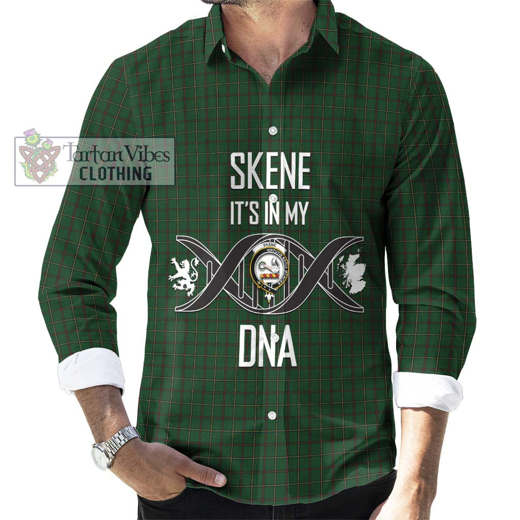 Skene or Tribe of Mar Tartan Long Sleeve Button Shirt with Family Crest DNA In Me Style Men's Shirt S - Tartanvibesclothing Shop