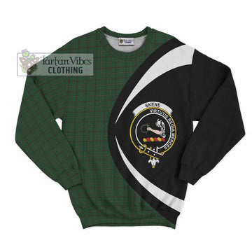 Skene or Tribe of Mar Tartan Sweatshirt with Family Crest Circle Style Unisex - Tartan Vibes Clothing
