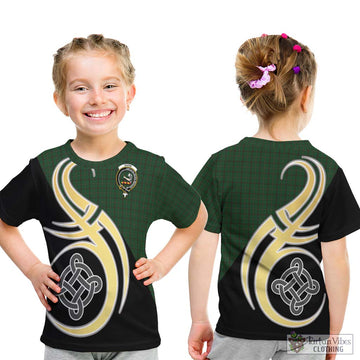Skene or Tribe of Mar Tartan Kid T-Shirt with Family Crest and Celtic Symbol Style - Tartan Vibes Clothing