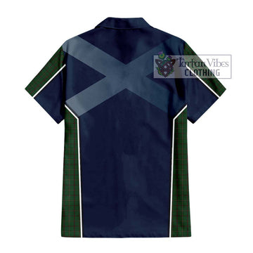 Skene or Tribe of Mar Tartan Short Sleeve Button Shirt with Family Crest and Lion Rampant Vibes Sport Style - Tartan Vibes Clothing