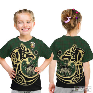 Skene or Tribe of Mar Tartan Kid T-Shirt with Family Crest Celtic Wolf Style - Tartan Vibes Clothing