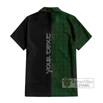 Skene or Tribe of Mar Tartan Short Sleeve Button Shirt with Family Crest and Half Of Me Style - Tartanvibesclothing Shop