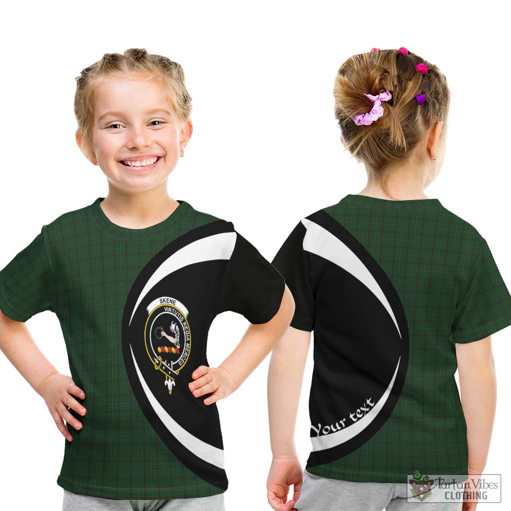Skene or Tribe of Mar Tartan Kid T-Shirt with Family Crest Circle Style - Tartan Vibes Clothing