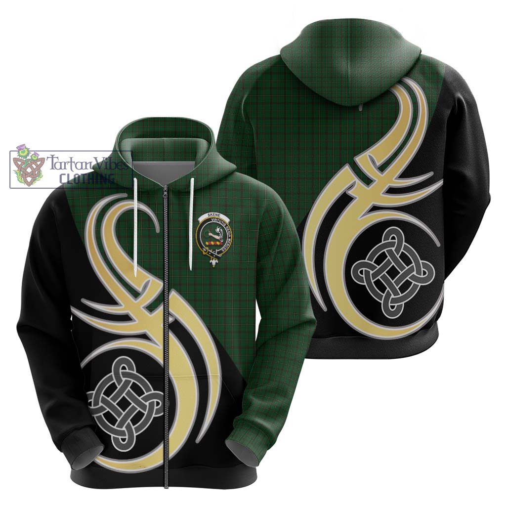 Skene or Tribe of Mar Tartan Hoodie with Family Crest and Celtic Symbol Style - Tartan Vibes Clothing