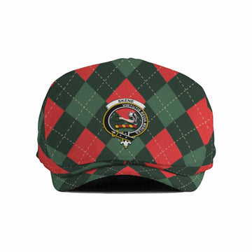 Skene Scottish Family Crest Flat Cap, Jeff Cap Argyle Plaid Christmas Style