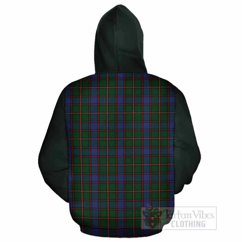 Skene Tartan Accent Cotton Hoodie with Family Crest