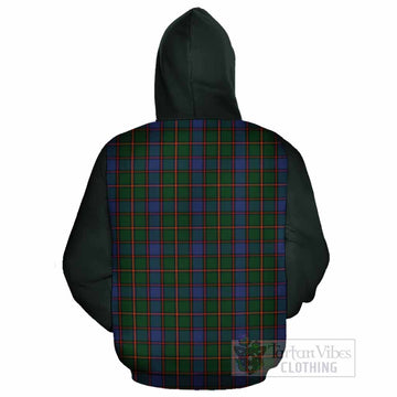 Skene Tartan Accent Cotton Hoodie with Family Crest
