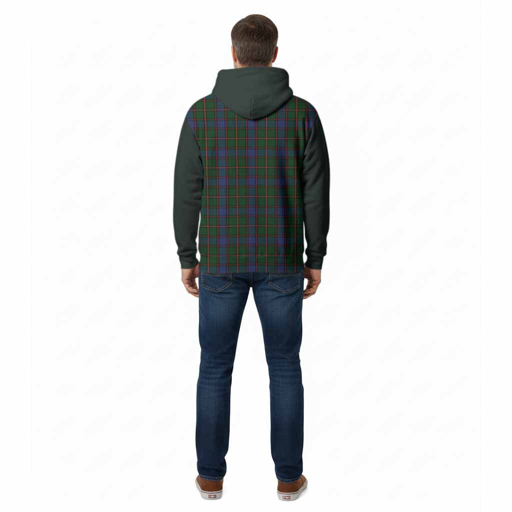 Skene Tartan Accent Cotton Hoodie with Family Crest