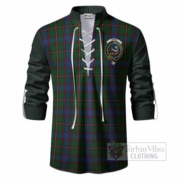 Skene Tartan Accent Ghillie Shirt with Family Crest