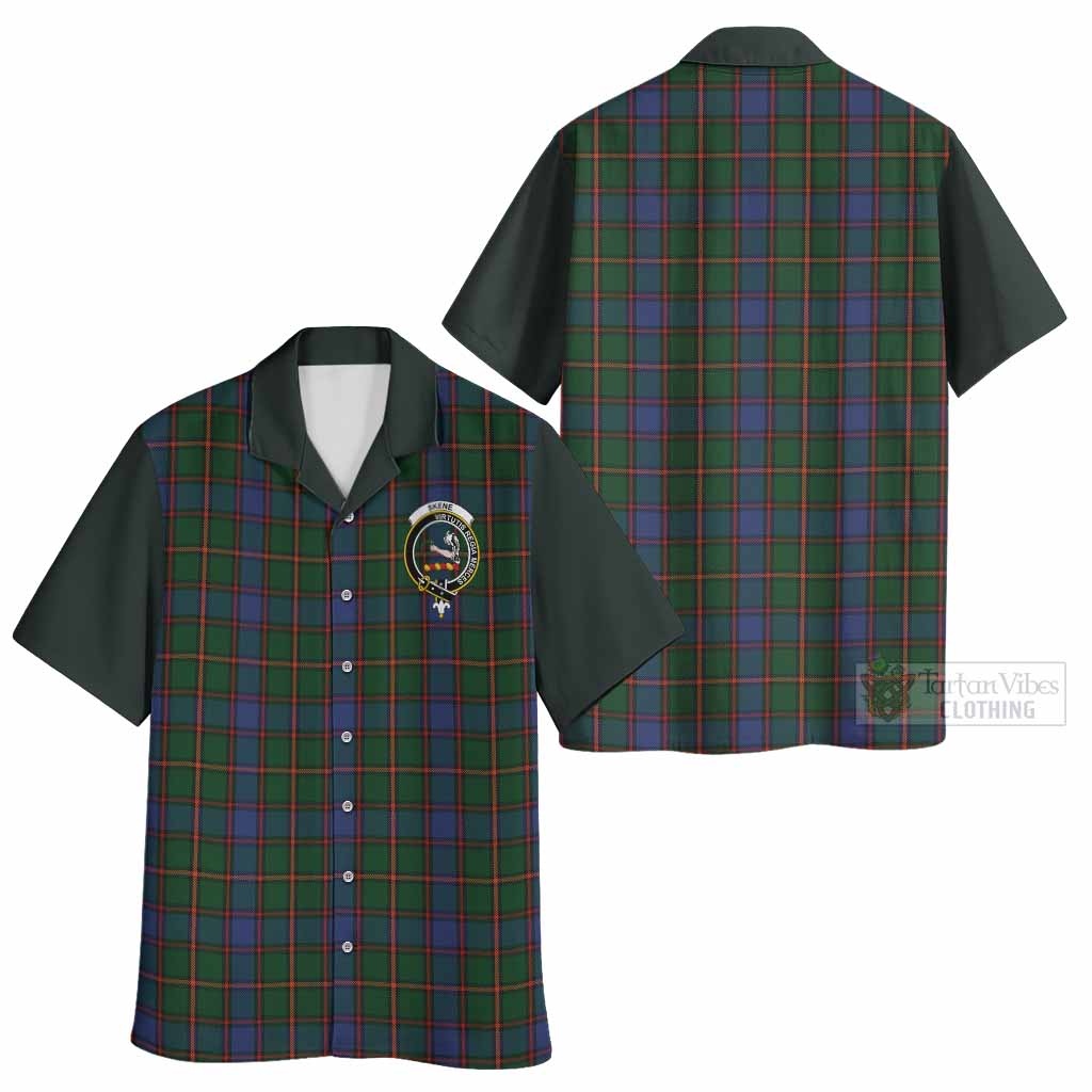 Skene Tartan Accent Hawaiian Shirt with Family Crest