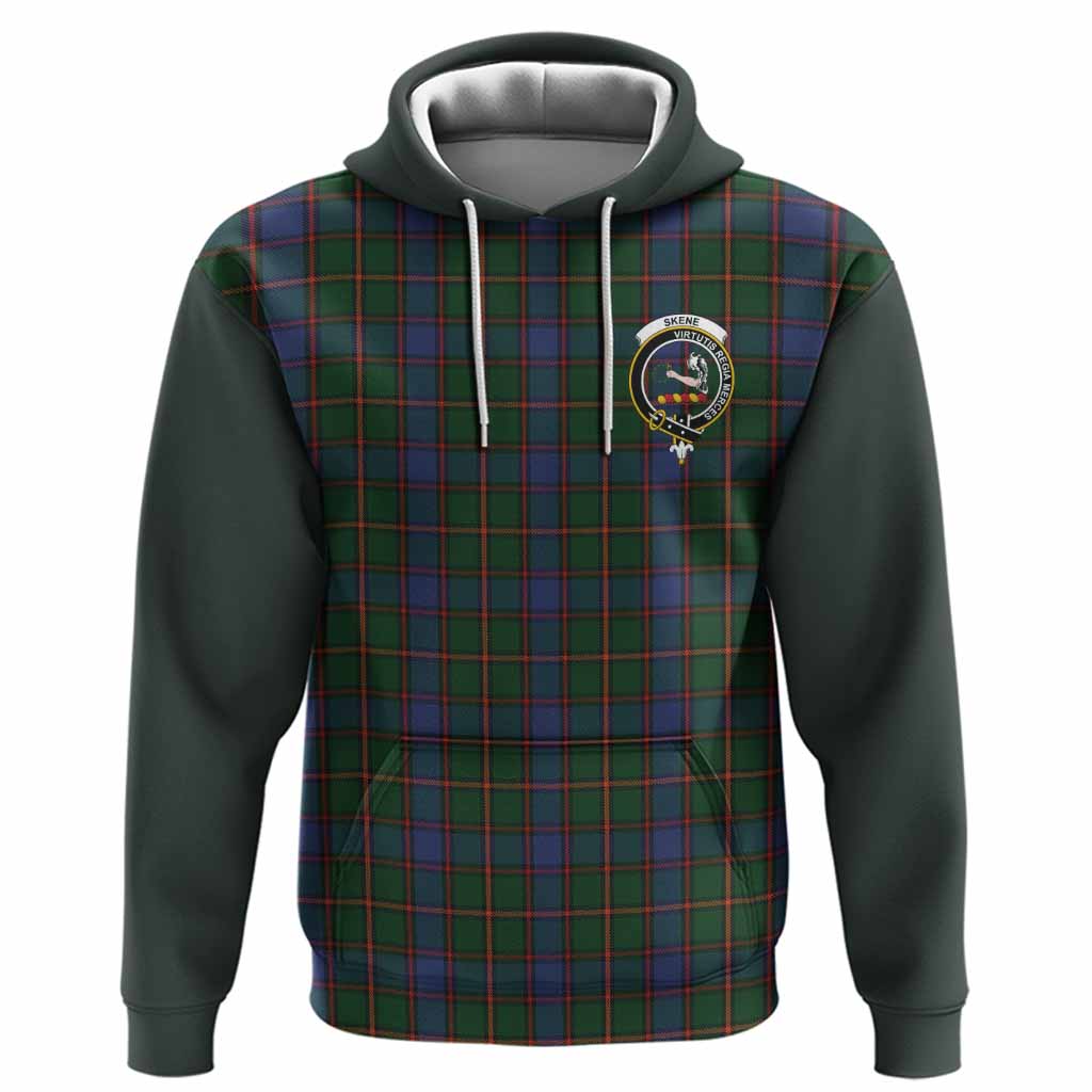 Skene Tartan Accent Hoodie with Family Crest