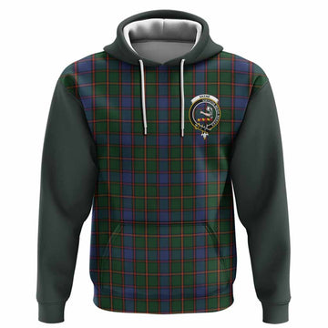 Skene Tartan Accent Hoodie with Family Crest