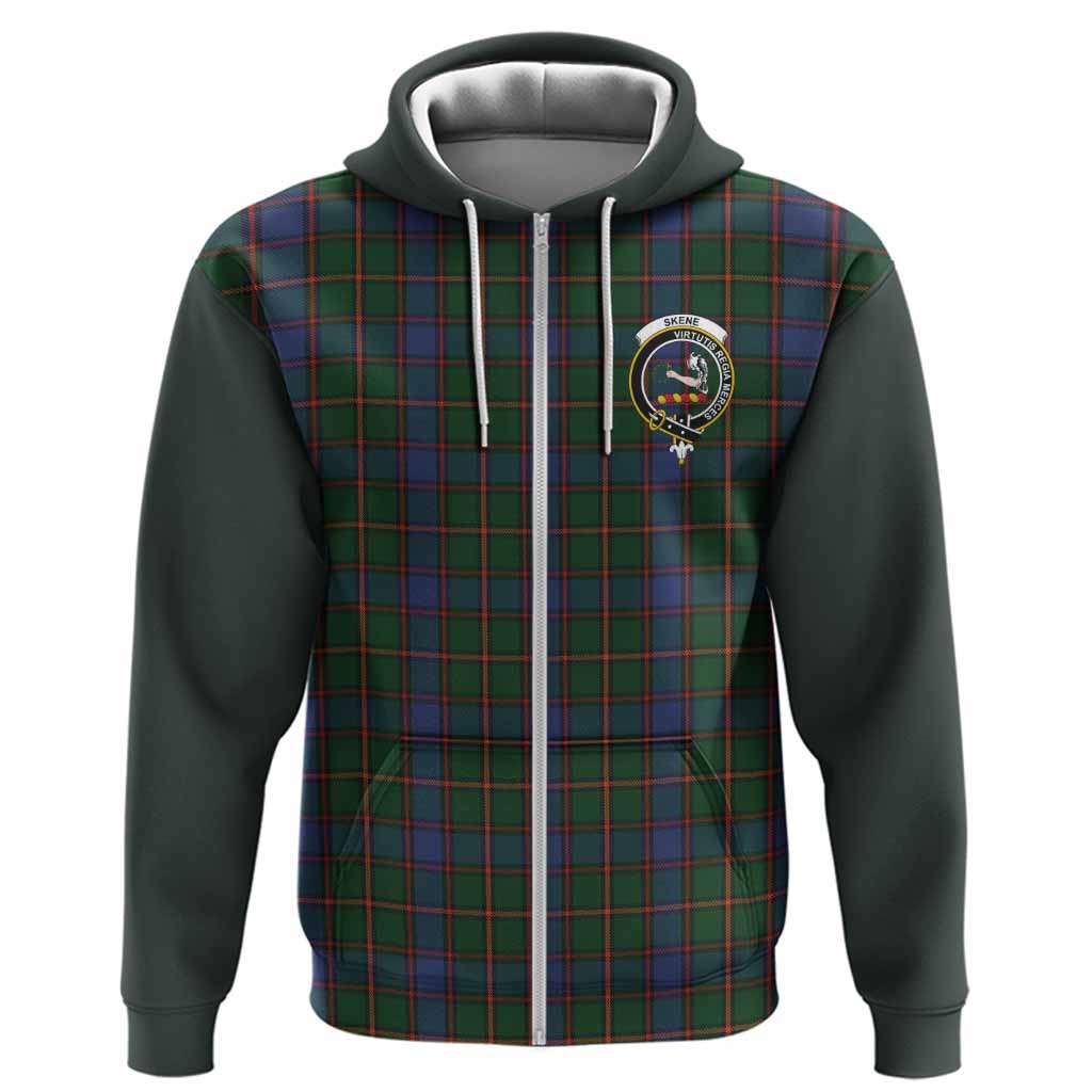 Skene Tartan Accent Hoodie with Family Crest
