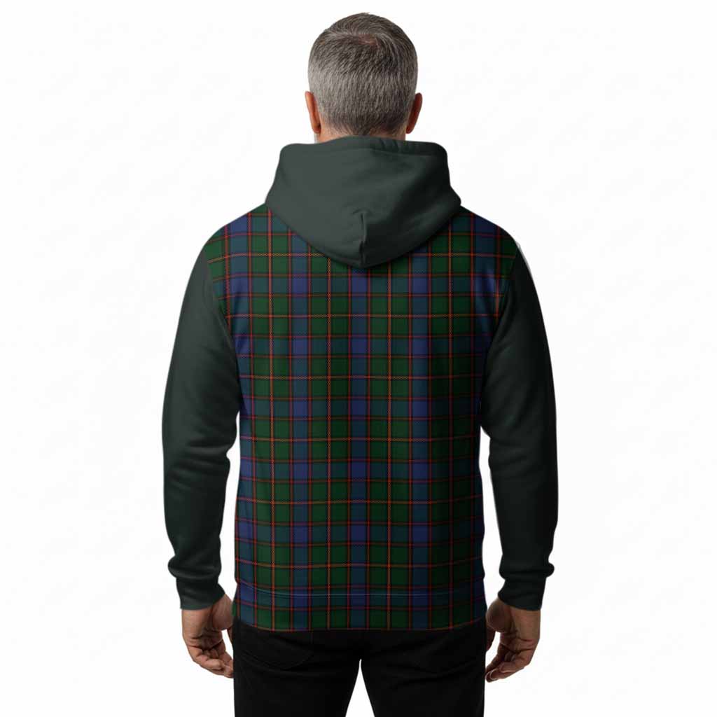 Skene Tartan Accent Hoodie with Family Crest