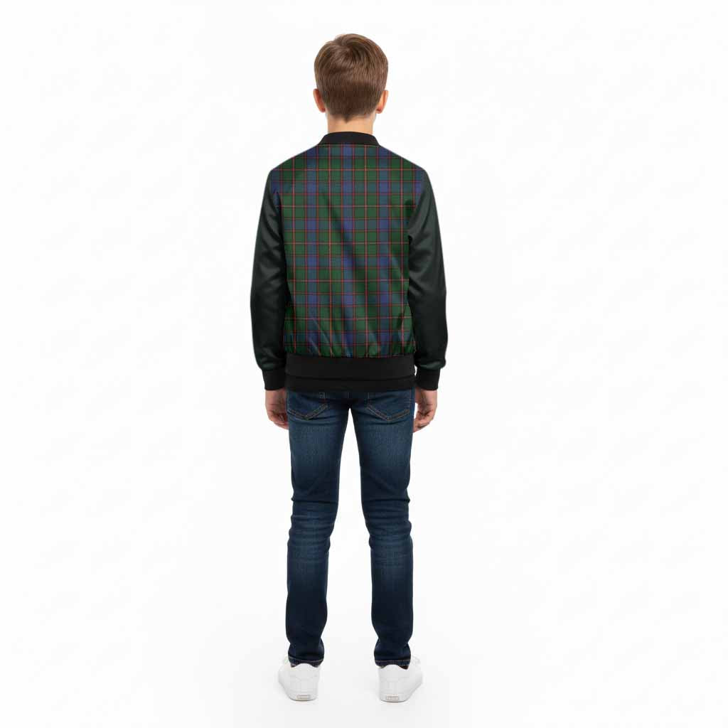 Skene Tartan Accent Kid Bomber Jacket with Family Crest