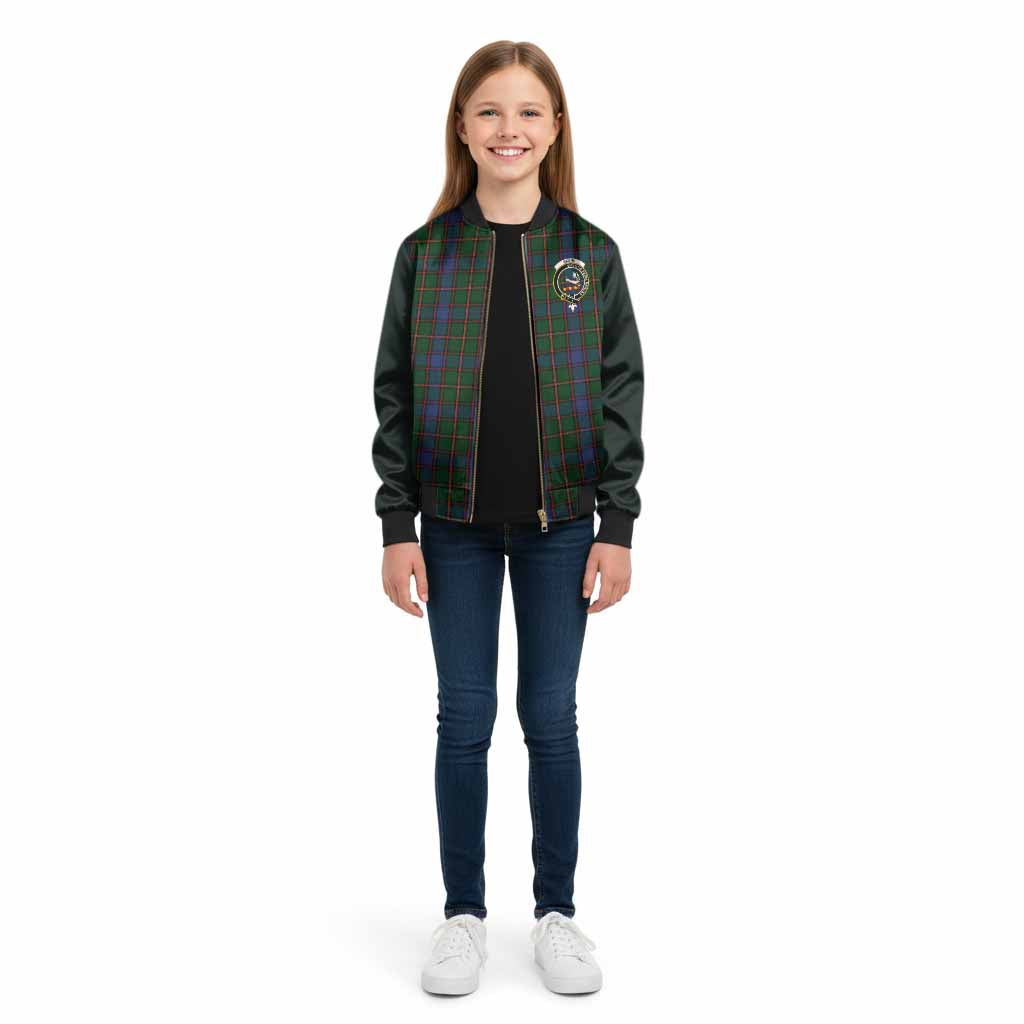 Skene Tartan Accent Kid Bomber Jacket with Family Crest
