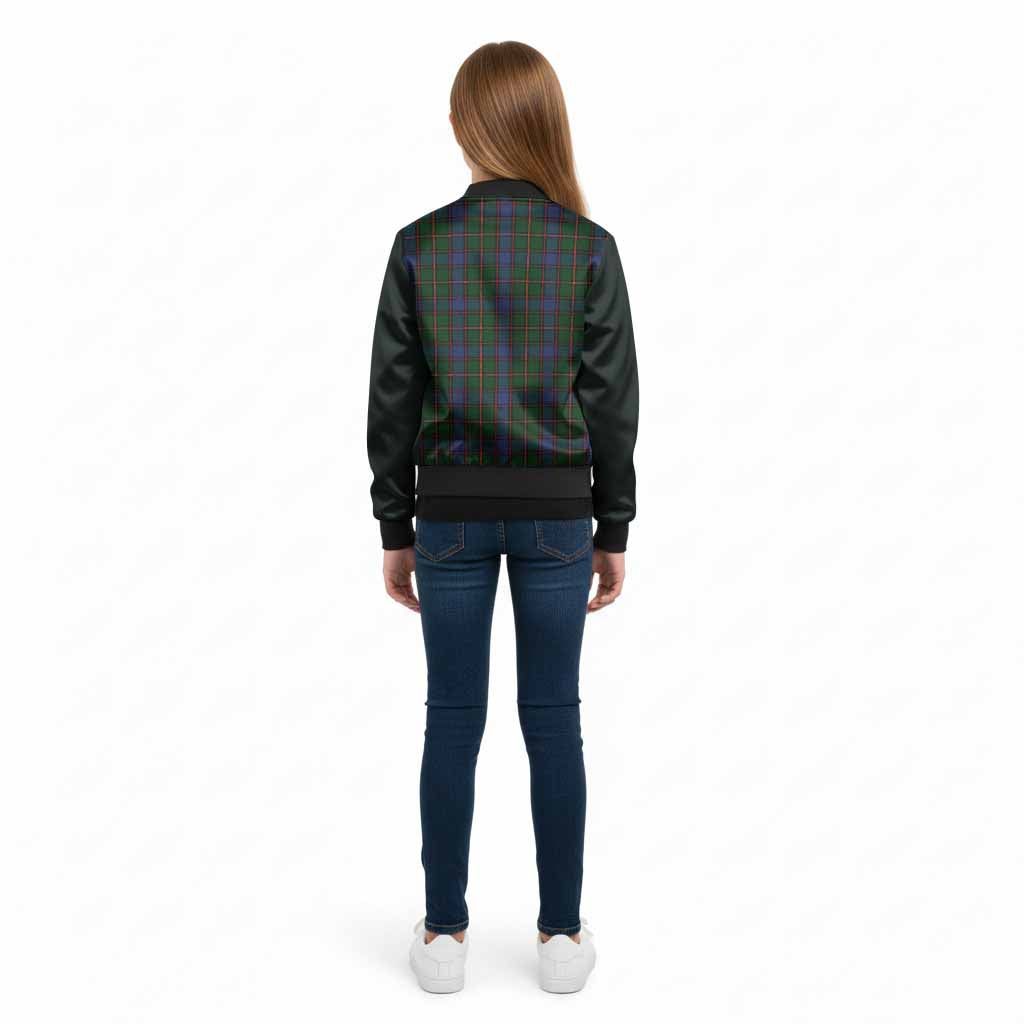 Skene Tartan Accent Kid Bomber Jacket with Family Crest