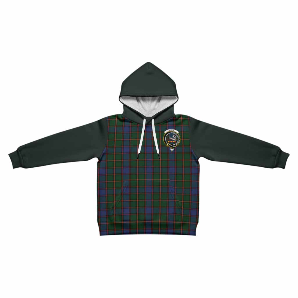 Skene Tartan Accent Kid Hoodie with Family Crest