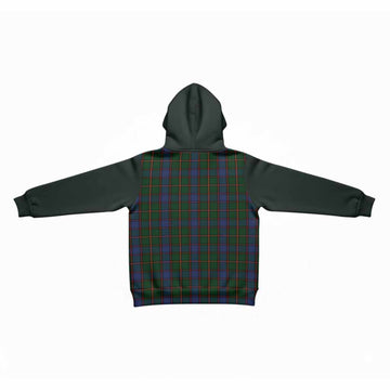 Skene Tartan Accent Kid Hoodie with Family Crest