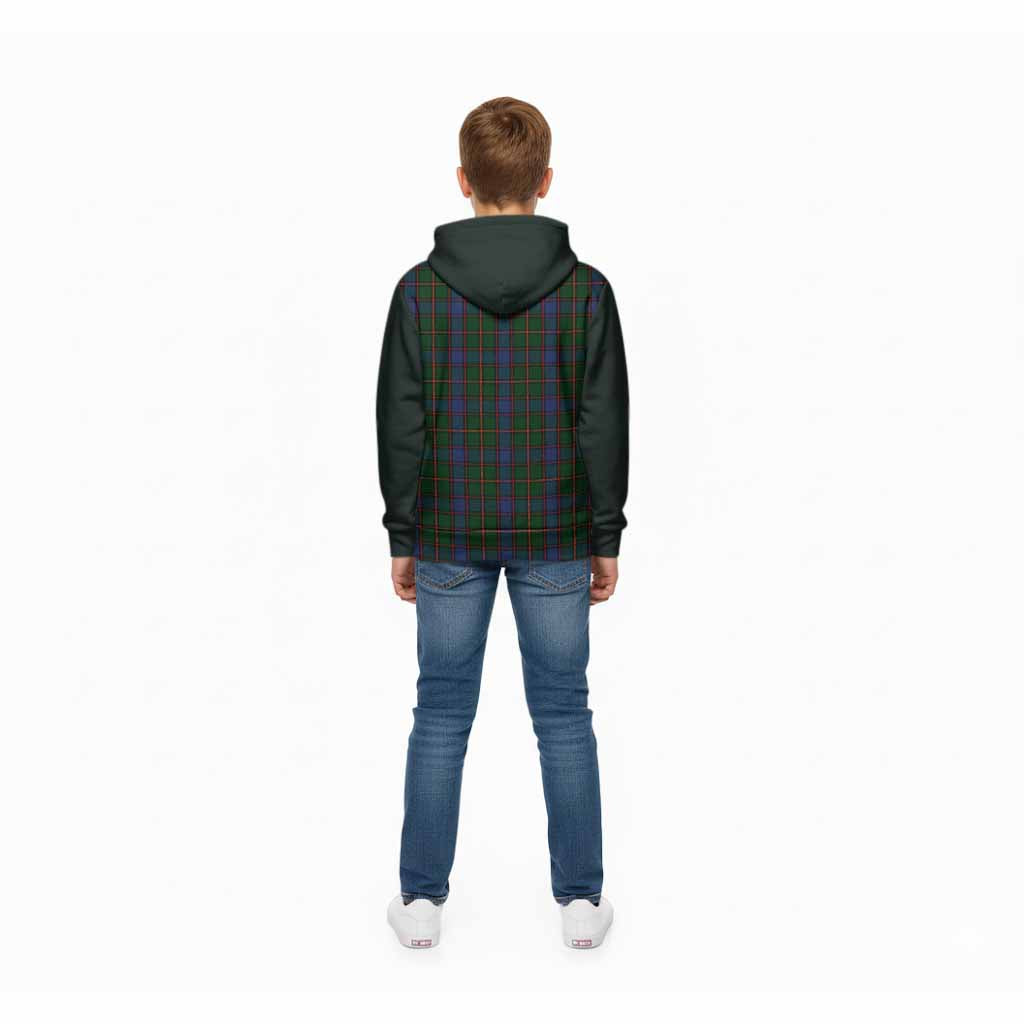 Skene Tartan Accent Kid Hoodie with Family Crest