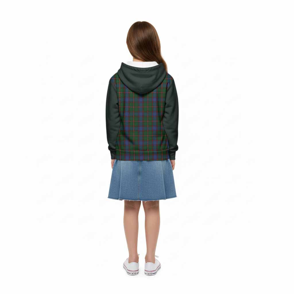 Skene Tartan Accent Kid Hoodie with Family Crest