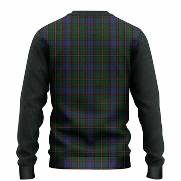 Skene Tartan Accent Knitted Sweater with Family Crest