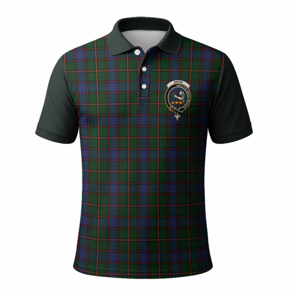 Skene Tartan Accent Polo Shirt with Family Crest