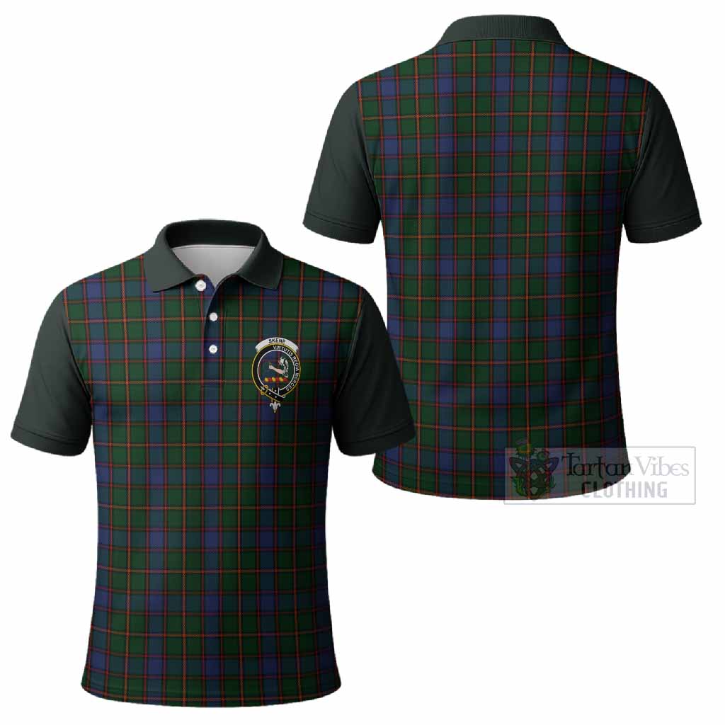 Skene Tartan Accent Polo Shirt with Family Crest