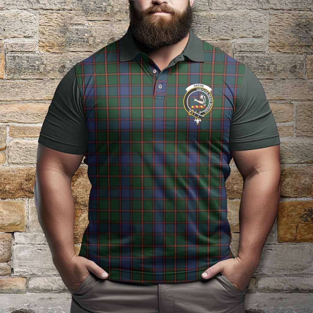Skene Tartan Accent Polo Shirt with Family Crest