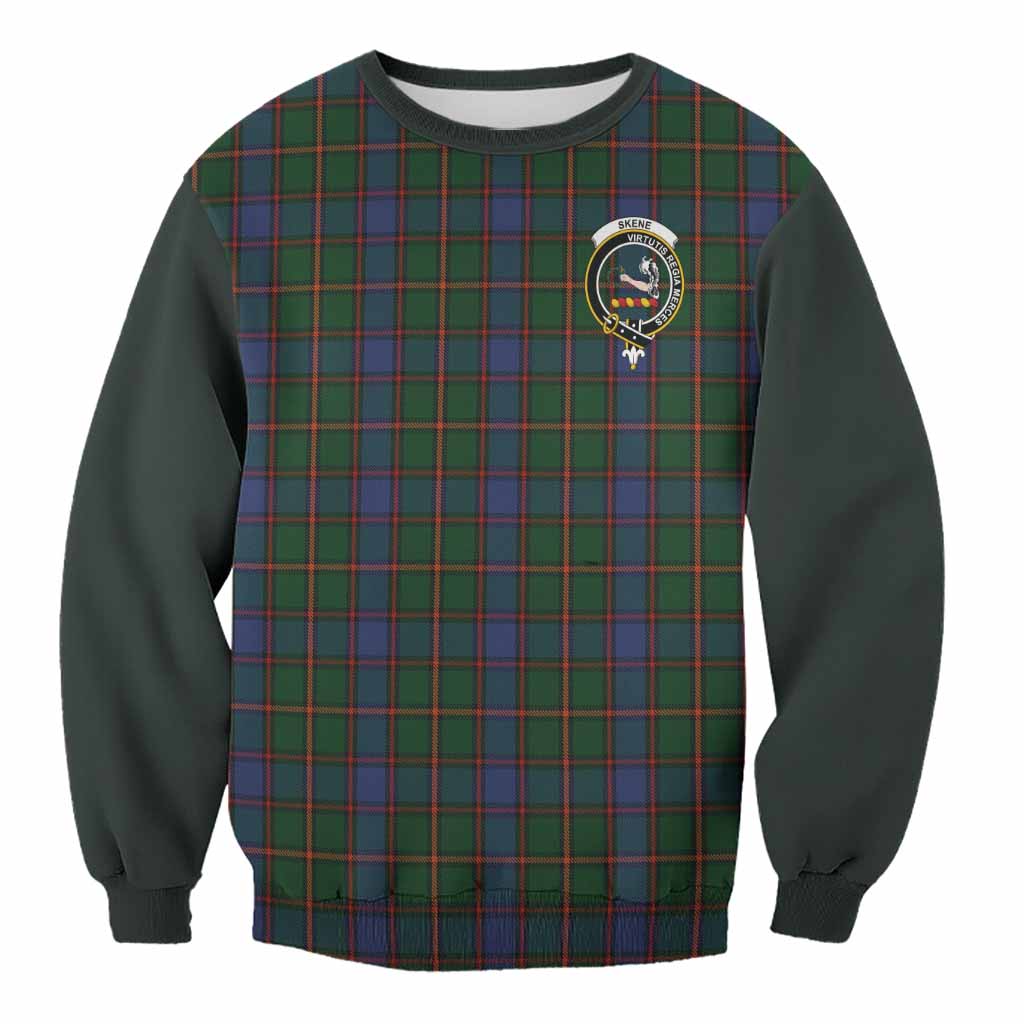 Skene Tartan Accent Sweatshirt with Family Crest