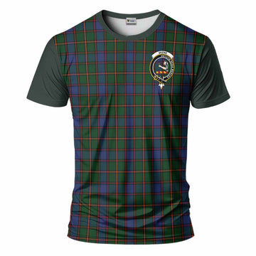 Skene Tartan Accent T-Shirt with Family Crest
