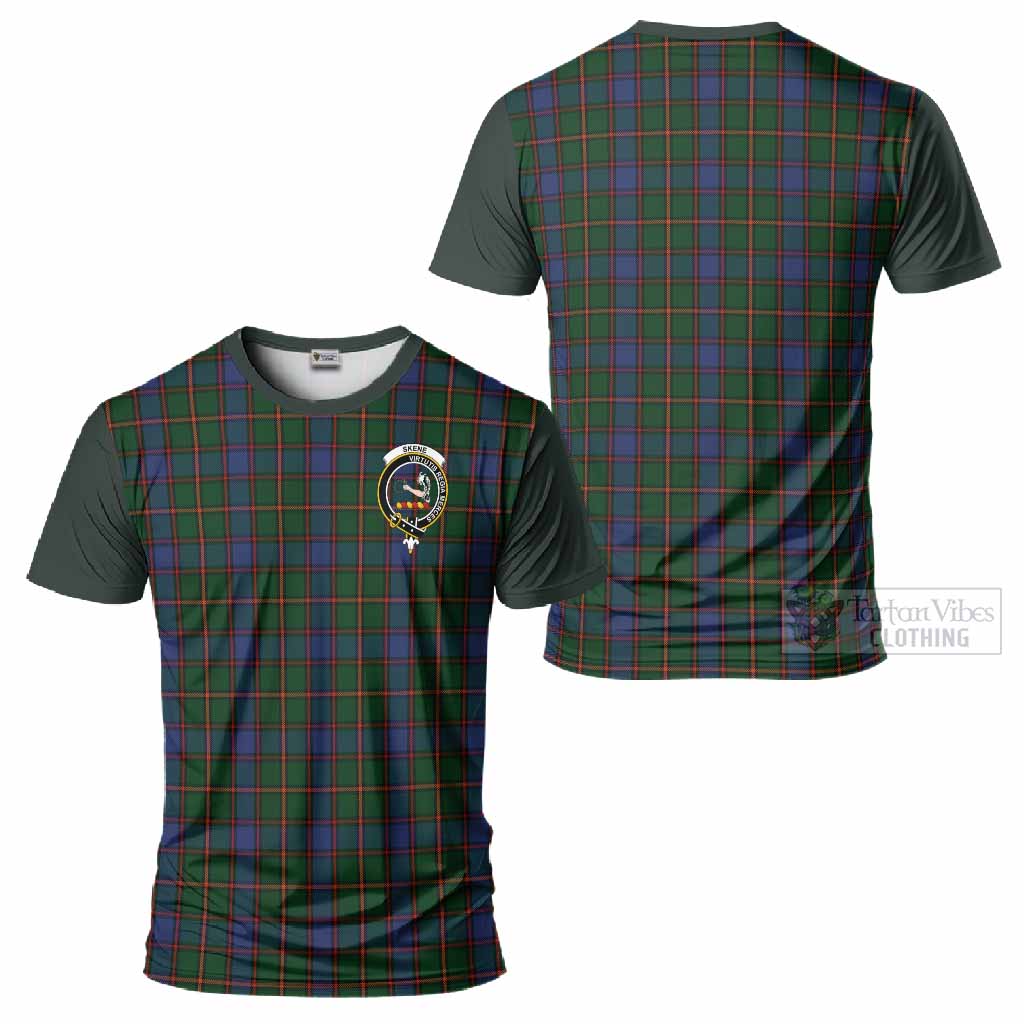 Skene Tartan Accent T-Shirt with Family Crest
