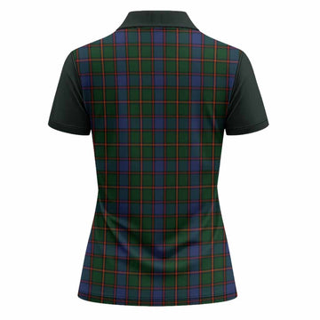 Skene Tartan Accent Women Polo Shirt with Family Crest