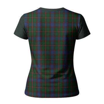 Skene Tartan Accent Women T shirt with Family Crest
