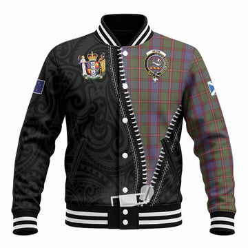 Skene Tartan Baseball Jacket New Zealand Pattern Unique Zipper Stylized