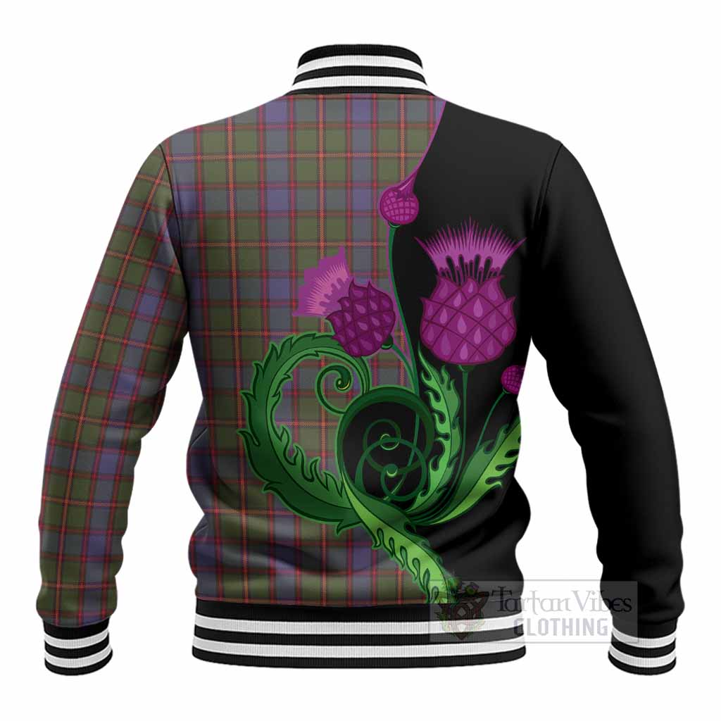Skene Tartan Baseball Jacket Traditional Scottish Thistle