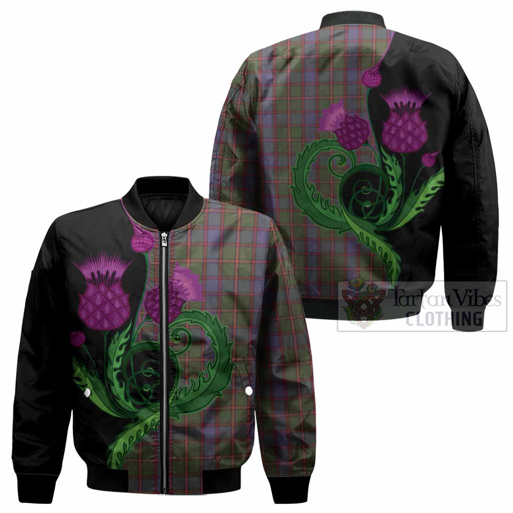 Skene Tartan Bomber Jacket Traditional Scottish Thistle