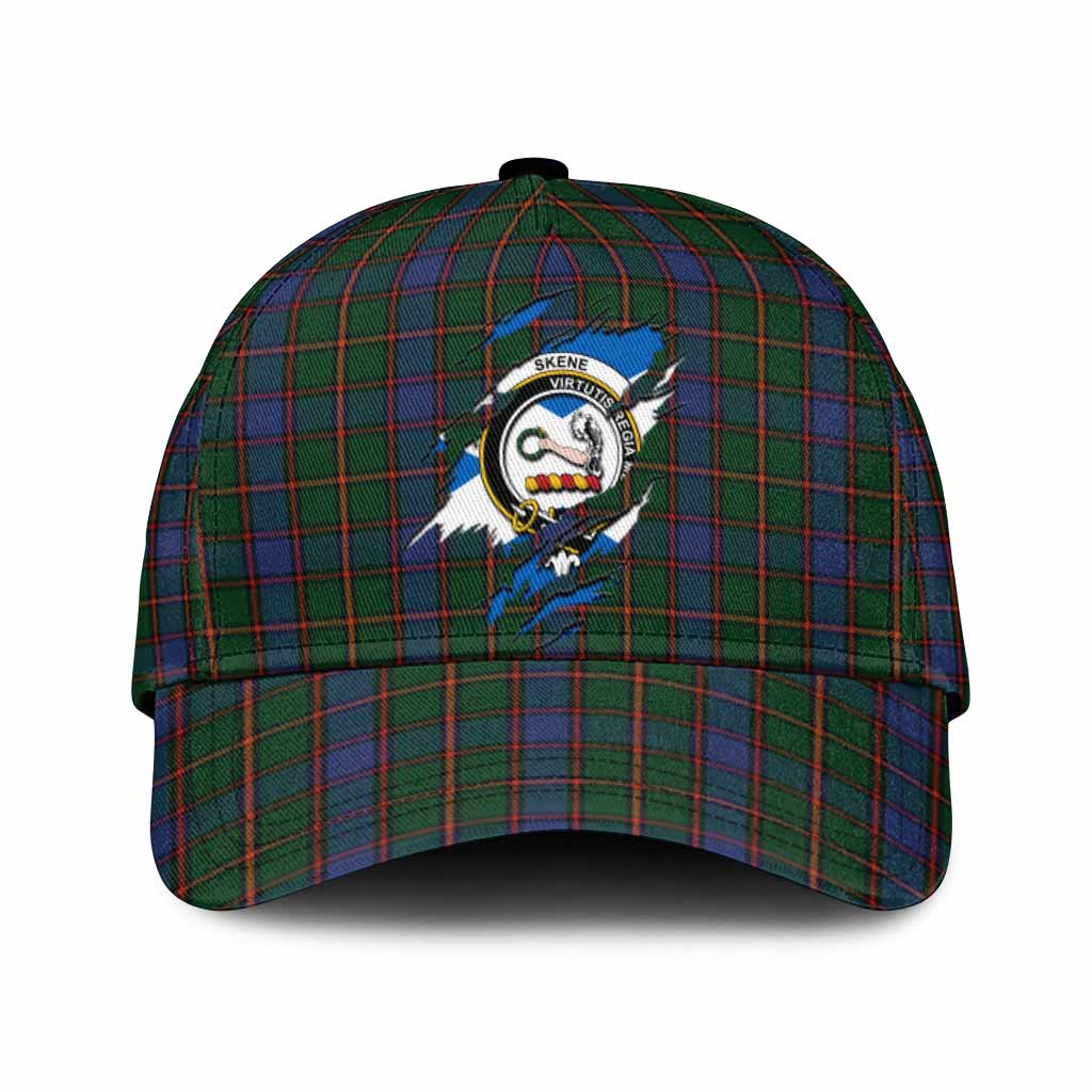 Skene Tartan Classic Cap with Family Crest In Me Style