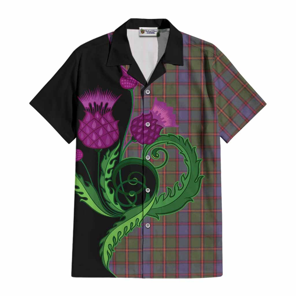 Skene Tartan Cotton Hawaiian Shirt Traditional Scottish Thistle