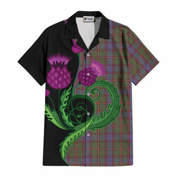 Skene Tartan Cotton Hawaiian Shirt Traditional Scottish Thistle