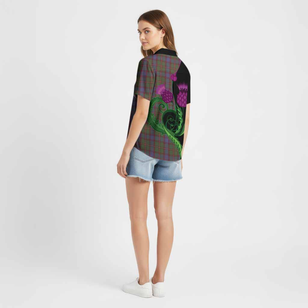 Skene Tartan Cotton Hawaiian Shirt Traditional Scottish Thistle